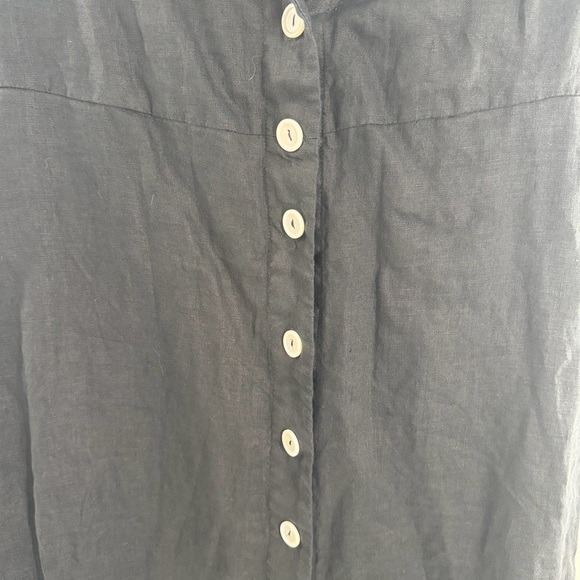 Quince 100% European Linen Black Button Front Dress - Picture 5 of 10